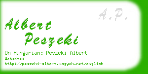 albert peszeki business card